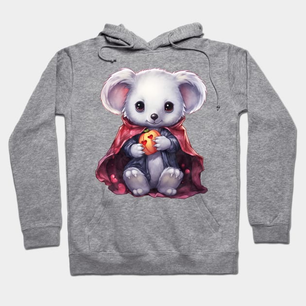 Cartoon Koala in Dracula Costume Hoodie by Chromatic Fusion Studio